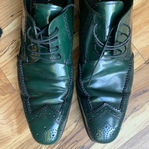 Prada pine green custom mens oxford EUC